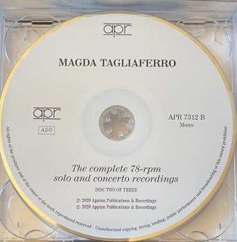 3CD/Zestaw pudełkowy Magda Tagliaferro: The Complete 78-rpm Solo And Concerto Recordings