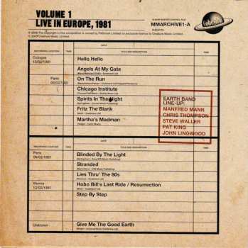 5CD/Zestaw pudełkowy Manfred Mann's Earth Band: Bootleg Archives Volumes 1-5