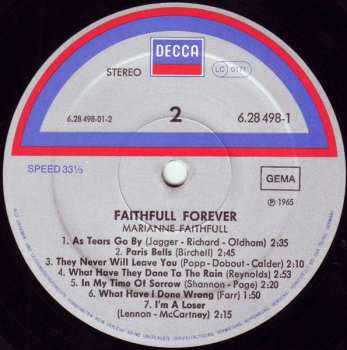2LP Marianne Faithfull: Faithfull Forever