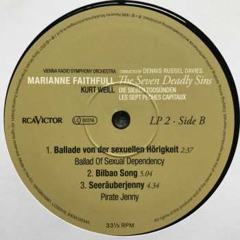 2LP Marianne Faithfull: The Seven Deadly Sins = Die Sieben Todsünden = Les Sept Peches Capitaux