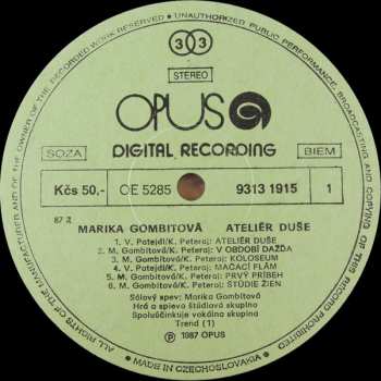 LP Marika Gombitová: Ateliér Duše