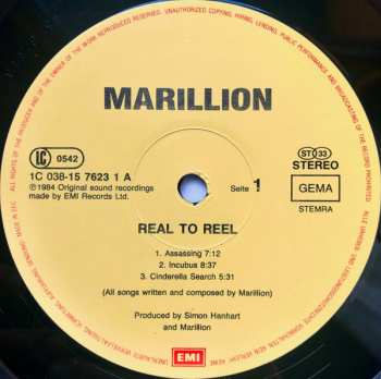 LP Marillion: Real To Reel