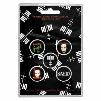 Merch Marilyn Manson: Zestaw Odznak Cross Logo Marilyn Manson 