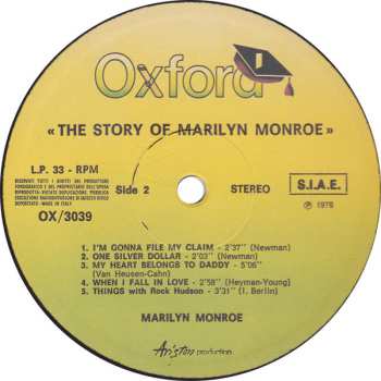 LP Marilyn Monroe: The Story Of Marilyn Monroe