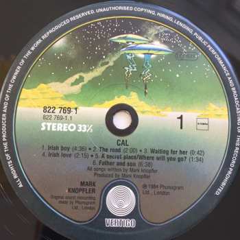 LP Mark Knopfler: Music By Mark Knopfler From The Film Cal