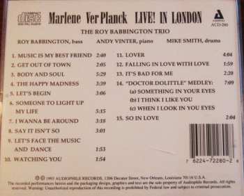 CD Marlene VerPlanck: Live! In London