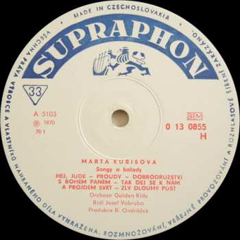 LP Marta Kubišová: Songy A Balady
