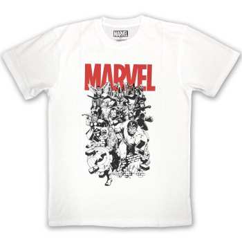 Merch Marvel Comics: Marvel Comics Unisex T-shirt: Black & White Characters (small) S