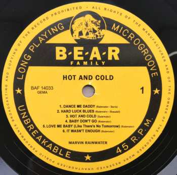 CD/EP Marvin Rainwater: Hot And Cold LTD