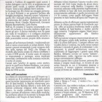 CD Maurizio Cazzati: Vespro Di Sant'Andrea (Un Solenne Vespro Mantovano Del 1641 Alla Corte Dei Gonzaga)