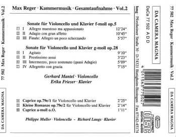 CD Max Reger: Kammermusik Gesamtaufnahme Vol.2 (Sonaten Für Violoncello F-moll Op.5 / G-moll Op.28 | Caprice Op.79e1; Romanze A-moll Op.79e2; Caprice A-moll O.O)