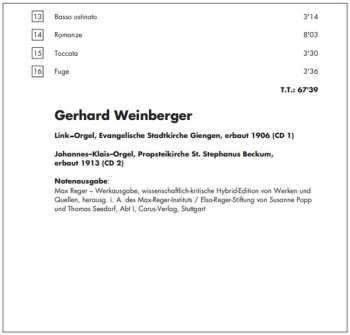 2SACD Max Reger: Organ Works Vol. 4