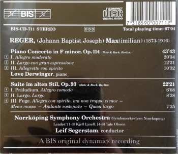 CD Max Reger: Piano Concert In F Minor • Suite Im Alten Stil