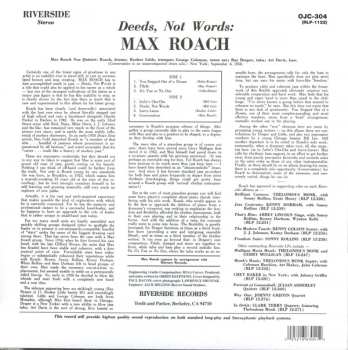 LP Max Roach: Deeds, Not Words