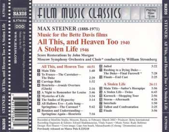 CD Max Steiner: Music For Bette Davis Films - All This, And Heaven Too / A Stolen Life