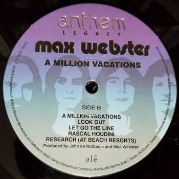 LP Max Webster: A Million Vacations
