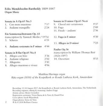 CD Felix Mendelssohn-Bartholdy: Organ Music