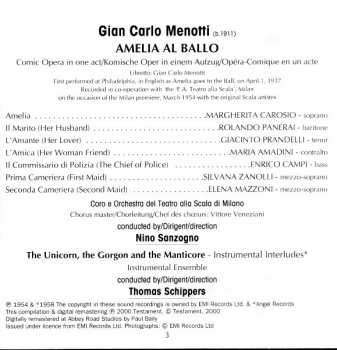 CD Thomas Schippers: Amelia Al Ballo. Instrumental Interludes From The Unicorn, The Gorgon And The Manticore.