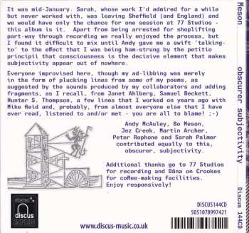 CD Meson: Obscurer Subjectivity