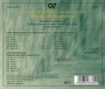 CD Michael Haydn: Messen Für Frauenchor: Missa Sancti Aloysii / Missa Sub Titulo Sancti Leopoldi