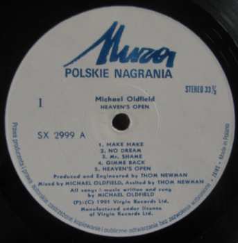 LP Mike Oldfield: Heaven's Open