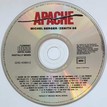 CD Michel Berger: Au Zenith