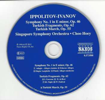 CD Mikhail Ippolitov-Ivanov: Symphony No. 1 In E Minor • Turkish Fragments • Turkish March