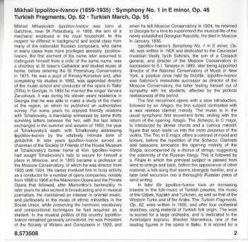CD Mikhail Ippolitov-Ivanov: Symphony No. 1 In E Minor • Turkish Fragments • Turkish March