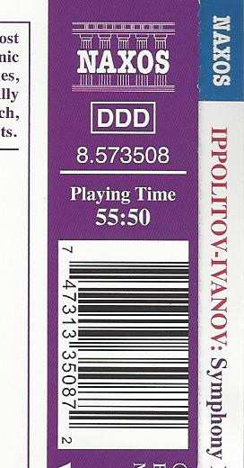 CD Mikhail Ippolitov-Ivanov: Symphony No. 1 In E Minor • Turkish Fragments • Turkish March