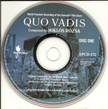 2CD Miklós Rózsa: Quo Vadis (World Premiere Recording Of The Complete Film Score)