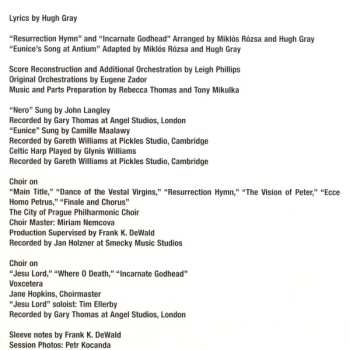 2CD Miklós Rózsa: Quo Vadis (World Premiere Recording Of The Complete Film Score)