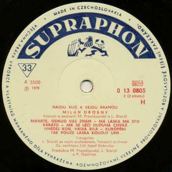 LP Milan Drobný: Najdu Klíč A Vejdu Branou