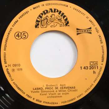 SP Yvetta Simonová: Láska Tvá Jsem Já, Jen Já ● Lásko, Proč Se Červenáš