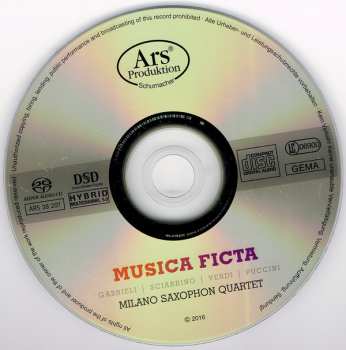 SACD Milano Saxophone Quartet: Musica Ficta