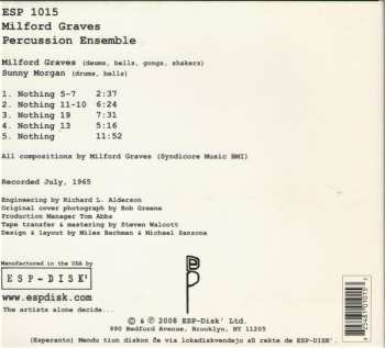CD Milford Graves: Percussion Ensemble
