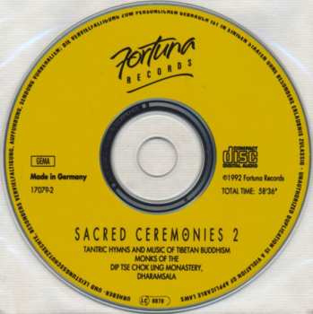 CD Monks Of The Dip Tse Chok Ling Monastery, Dharamsala: Sacred Ceremonies 2 - Tantric Hymns And Music Of Tibetan Buddhism