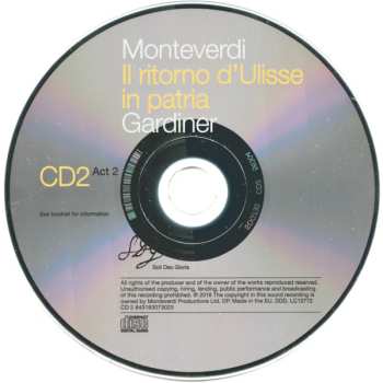 3CD Claudio Monteverdi: Il Ritorno D'Ulisse In Patria