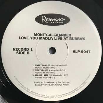 2LP Monty Alexander: Love You Madly: Live At  Bubba's DLX | LTD | NUM