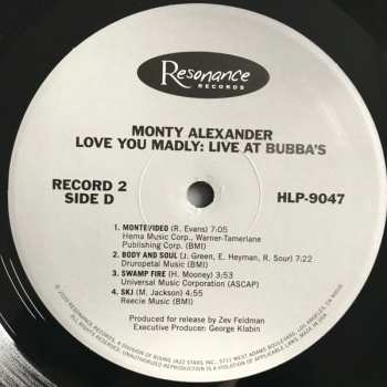 2LP Monty Alexander: Love You Madly: Live At  Bubba's DLX | LTD | NUM