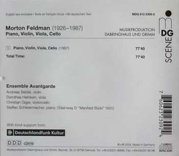 CD Morton Feldman: Piano, Violin, Viola, Cello