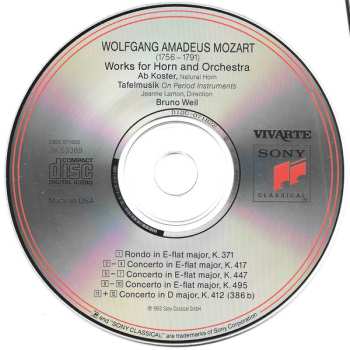 CD Wolfgang Amadeus Mozart: Rondo & Horn Concertos