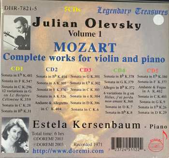 5CD/Zestaw pudełkowy Wolfgang Amadeus Mozart: Vol. 1 : Complete works For Violin And Piano