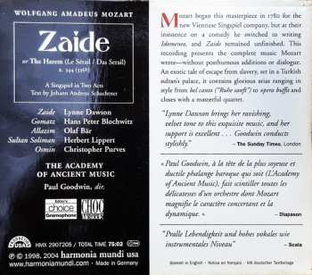 CD Wolfgang Amadeus Mozart: Zaide (K. 344 (336b))