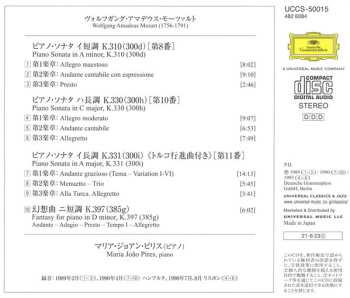 CD Wolfgang Amadeus Mozart: Klaviersonaten K.310 / K.330 / K.331 "Alla Turca" / Fantasie K.397