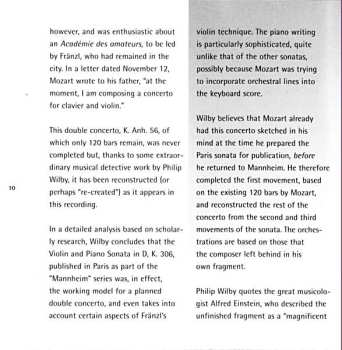 CD Wolfgang Amadeus Mozart: Sinfonia Concertante In E-flat Major / Concerto For Violin, Piano And Orchestra In D Major