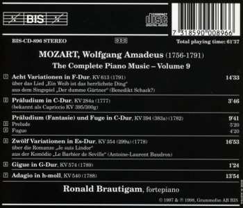 CD Wolfgang Amadeus Mozart: Complete Solo Piano Music - Vol. 9