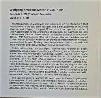 CD Wolfgang Amadeus Mozart: Haffner Serenade K. 250 / March K. 249