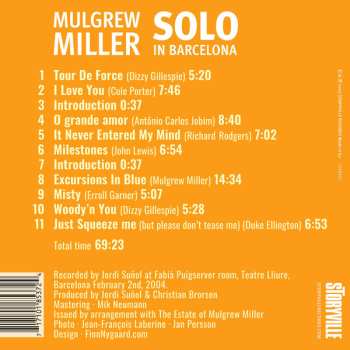 CD Mulgrew Miller: Solo In Barcelona