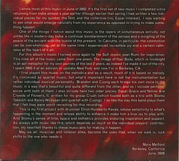 CD Myra Melford's Be Bread: The Image Of Your Body