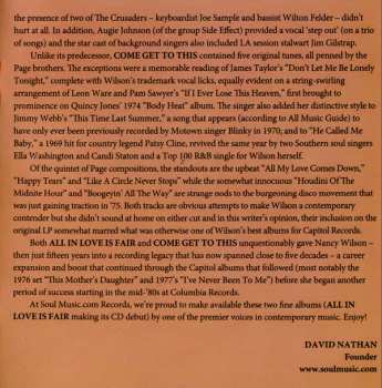 CD Nancy Wilson: All In Love Is Fair / Come Get To This